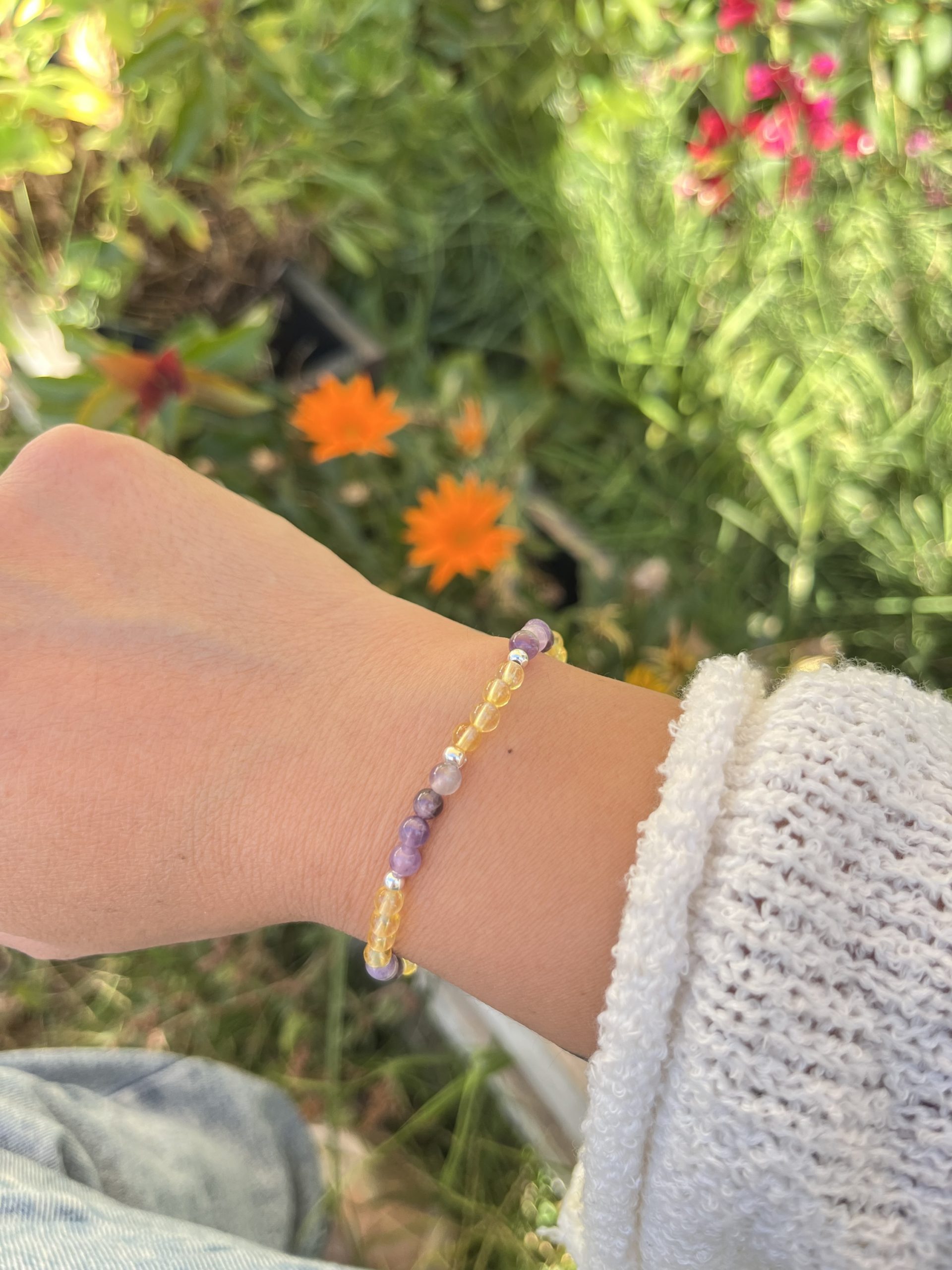 Pulsera de Citrino y Amatista en Plata 925 - Imagen 3