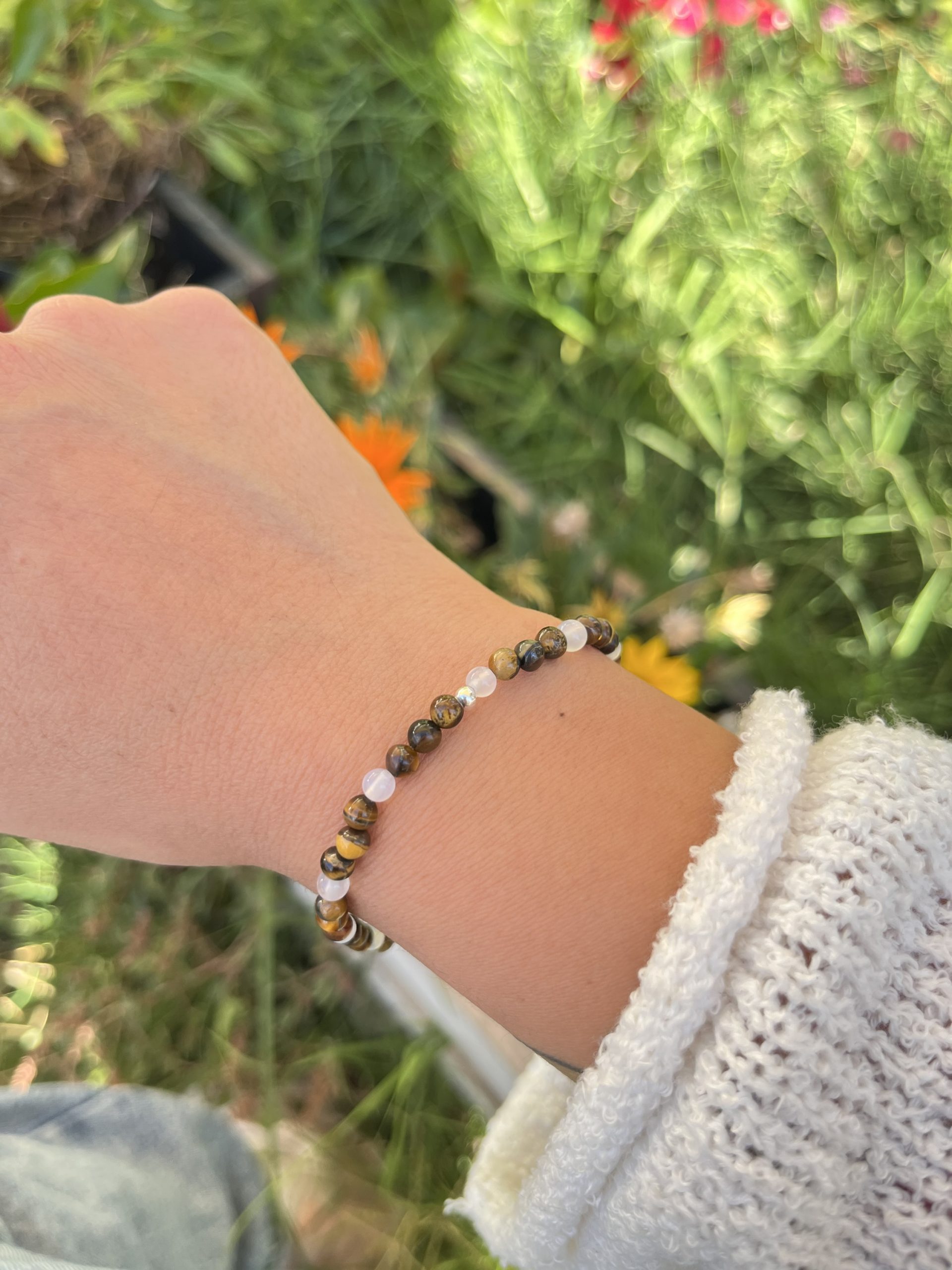 Pulsera de Ojo de Tigre y Cuarzo – Unisex - Imagen 3