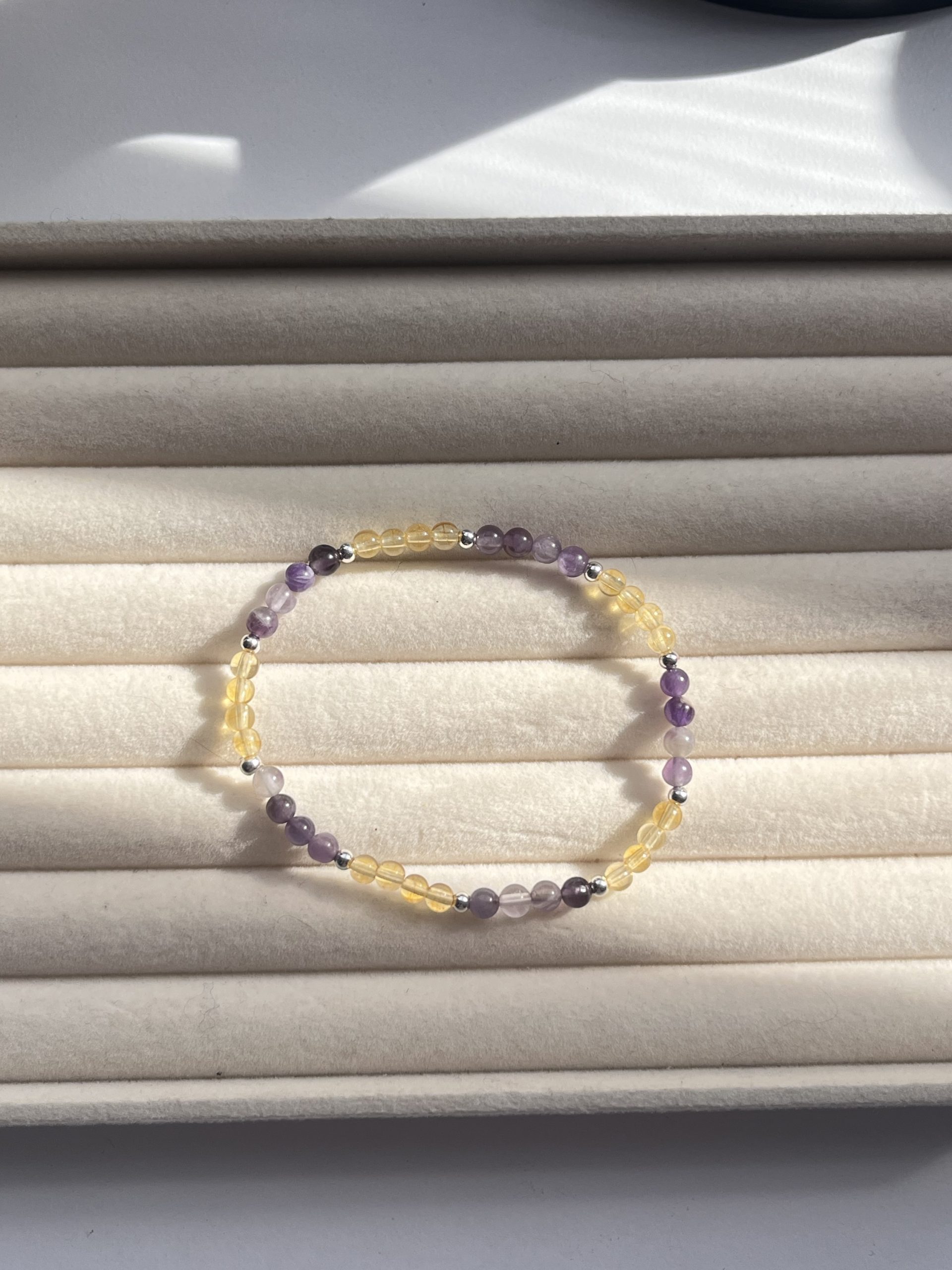 Pulsera de Citrino y Amatista en Plata 925