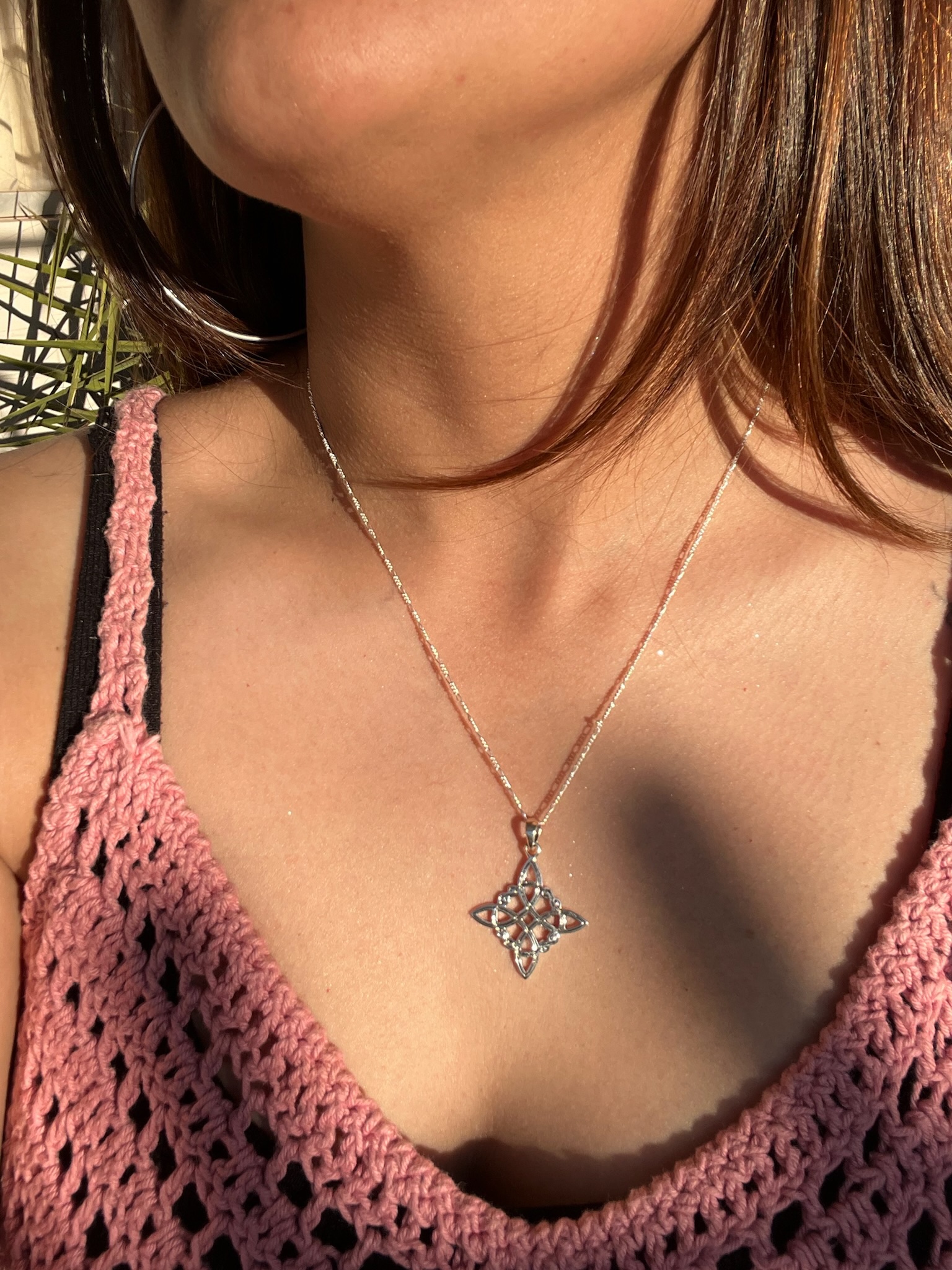 Collar de Plata 925 Italiana 50 cm – nudo de bruja