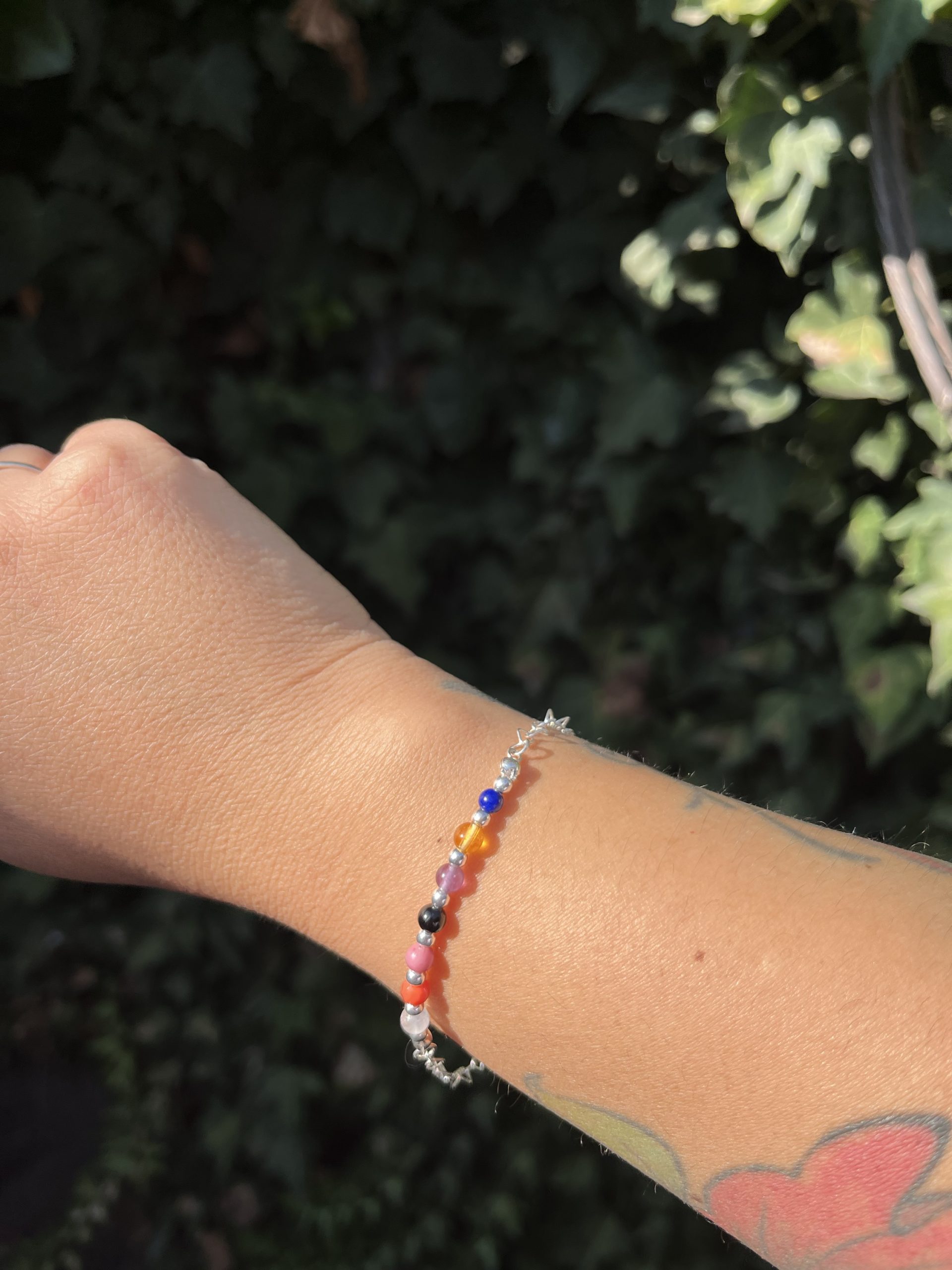 Pulsera Corazones con Piedras Naturales – Plata 925 Italiana - Imagen 4