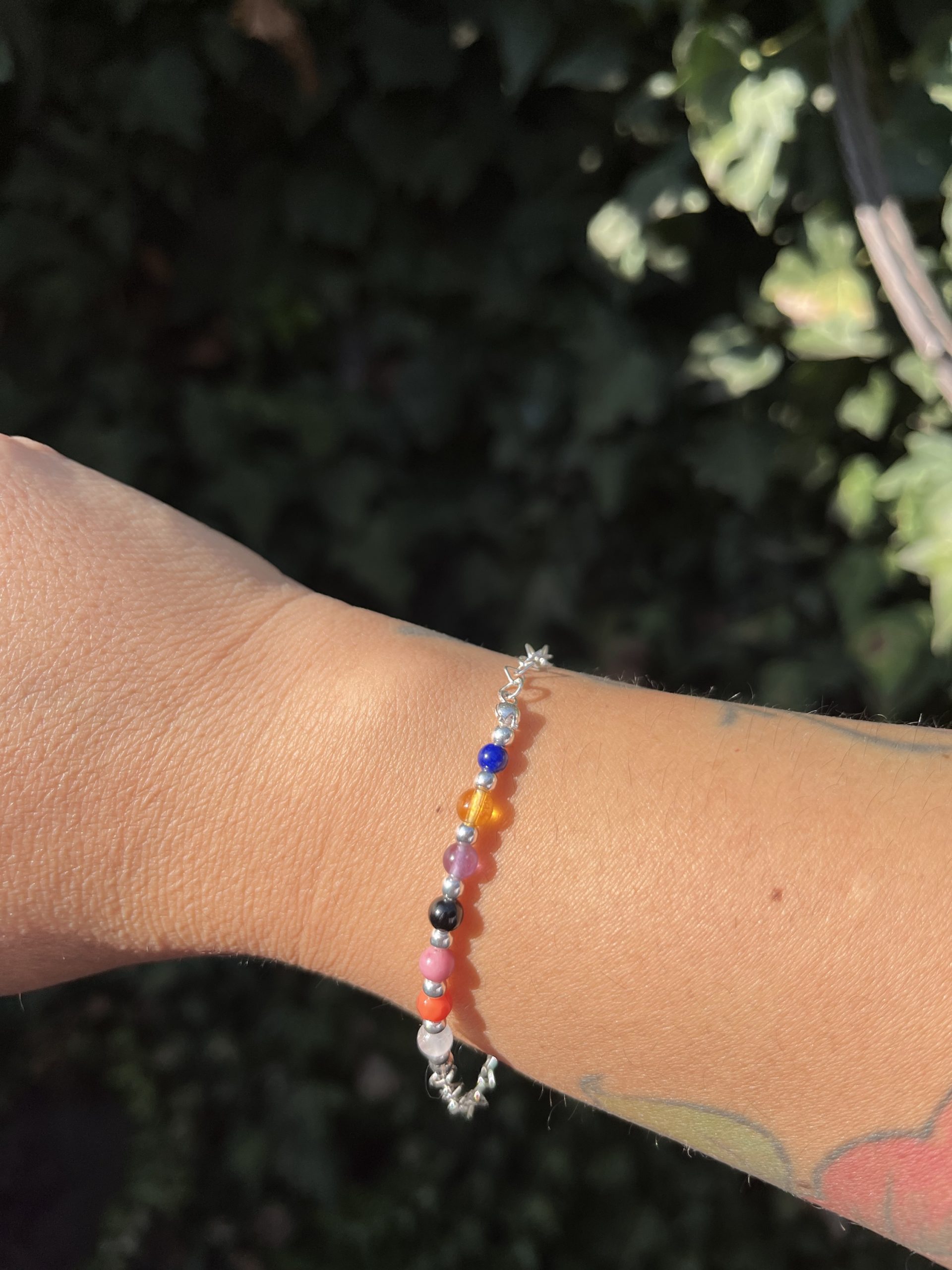 Pulsera Corazones con Piedras Naturales – Plata 925 Italiana - Imagen 3