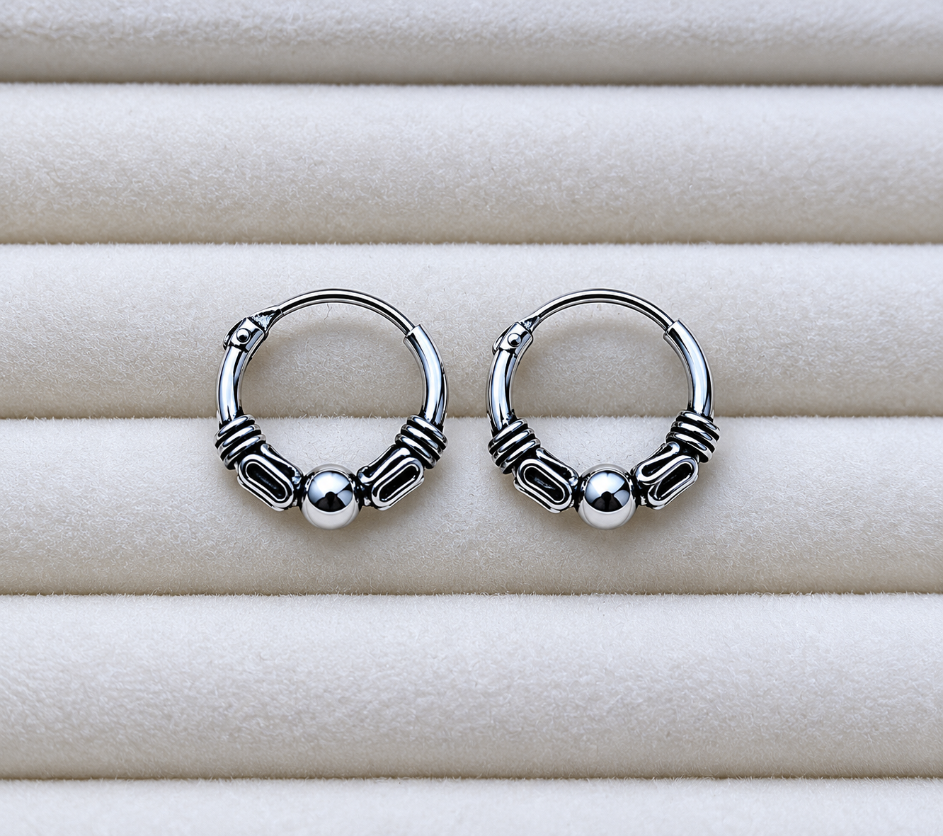 Argollas Bidu de Plata 925 – 12 mm | Unisex - Imagen 2