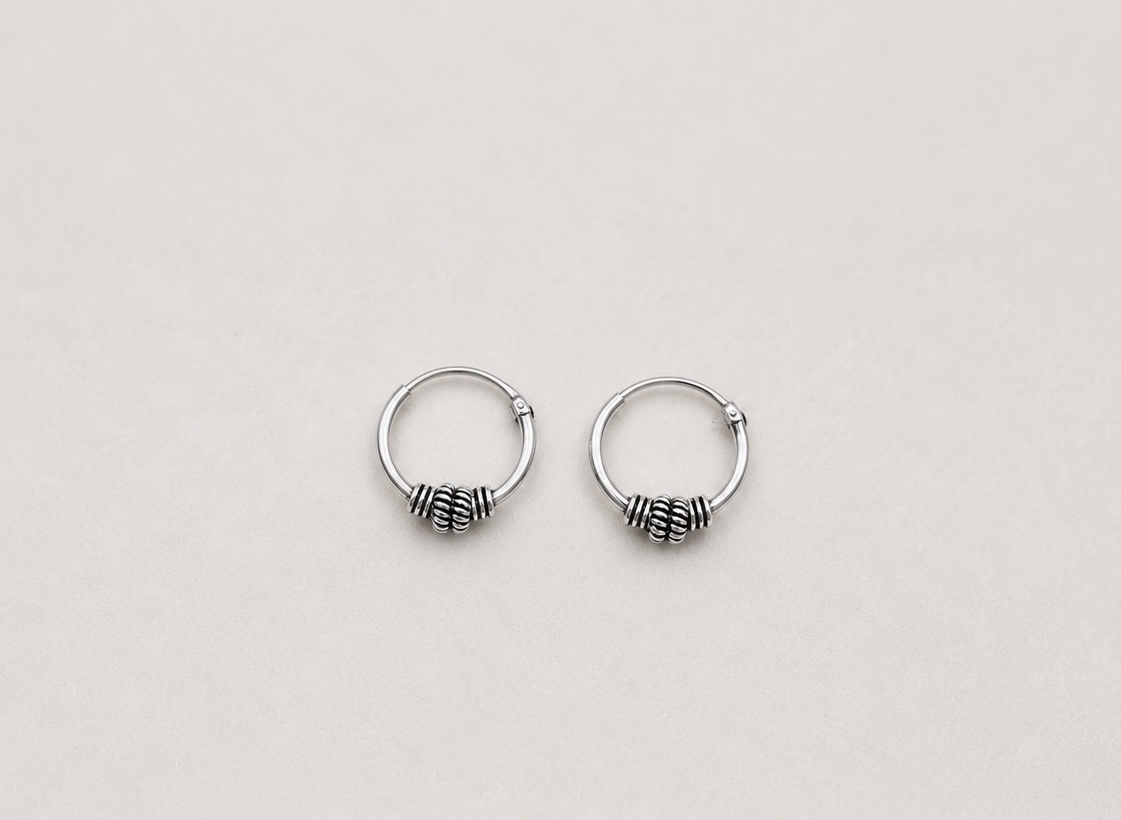 Argollas Bidu de Plata 925 – 12 mm | Unisex - Imagen 2