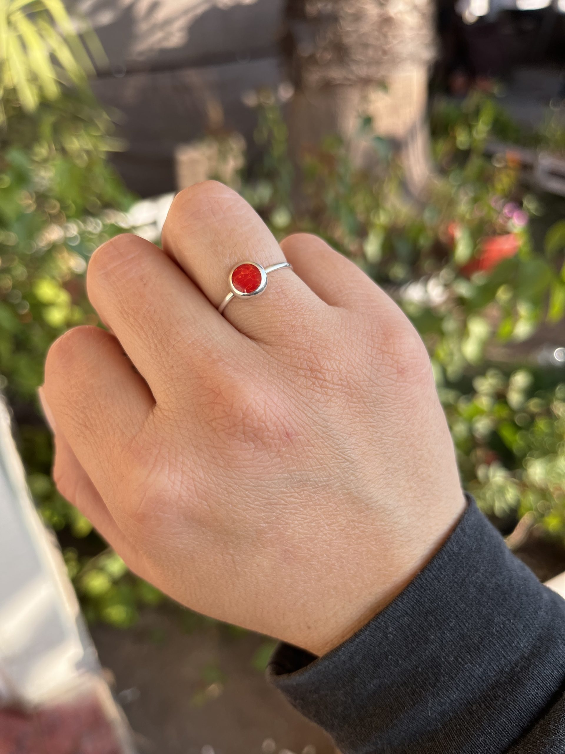 Anillo de Plata 925 con Jaspe rojo ❤️