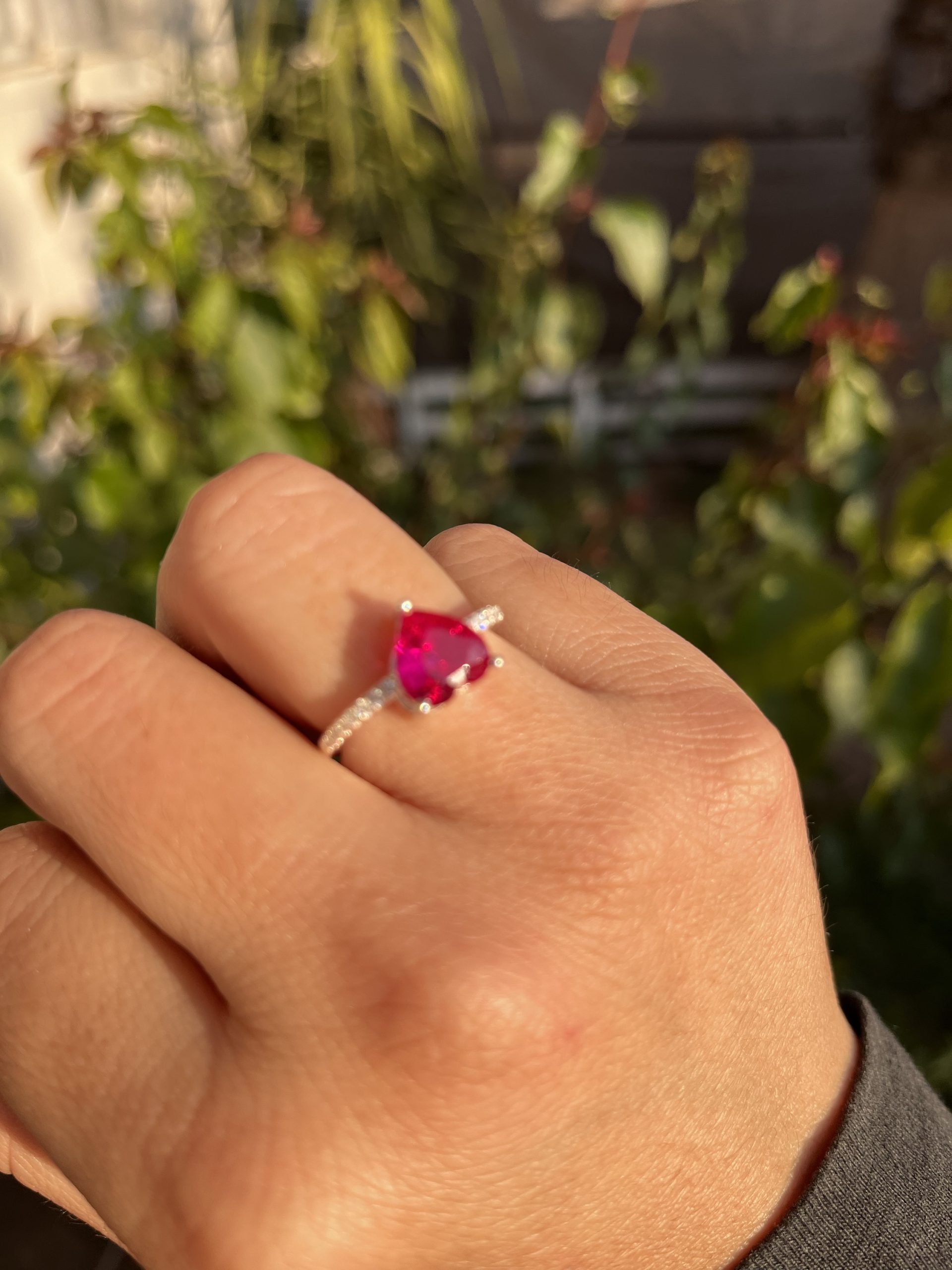 Anillo Corazón Rubí de Plata 925 ❤️