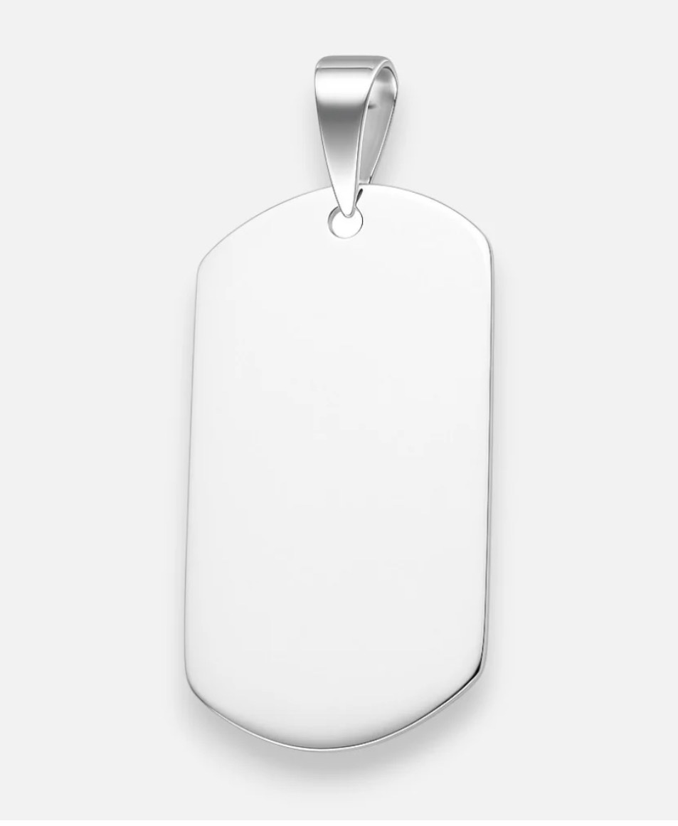 Colgante Placa Militar Grande 35x20 mm para Fotograbado Personalizado | Plata 925 - Imagen 2